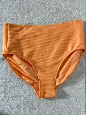 5/$25 George Neon Orange High Waist Ribbed Bikini Bottoms L